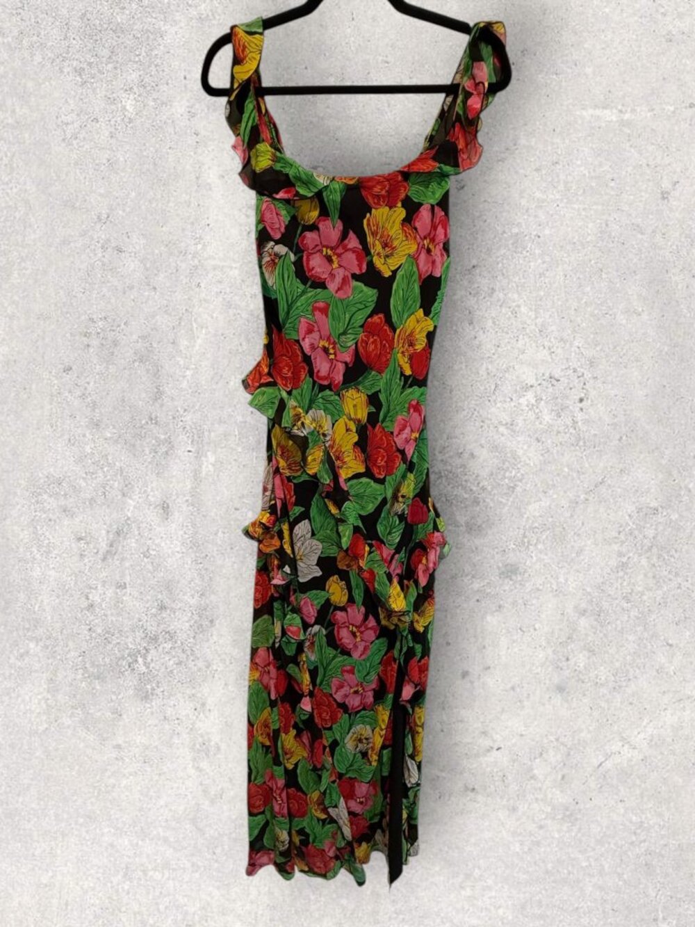 Milly Women's Tulip Rosette Ruffle Maxi Dress